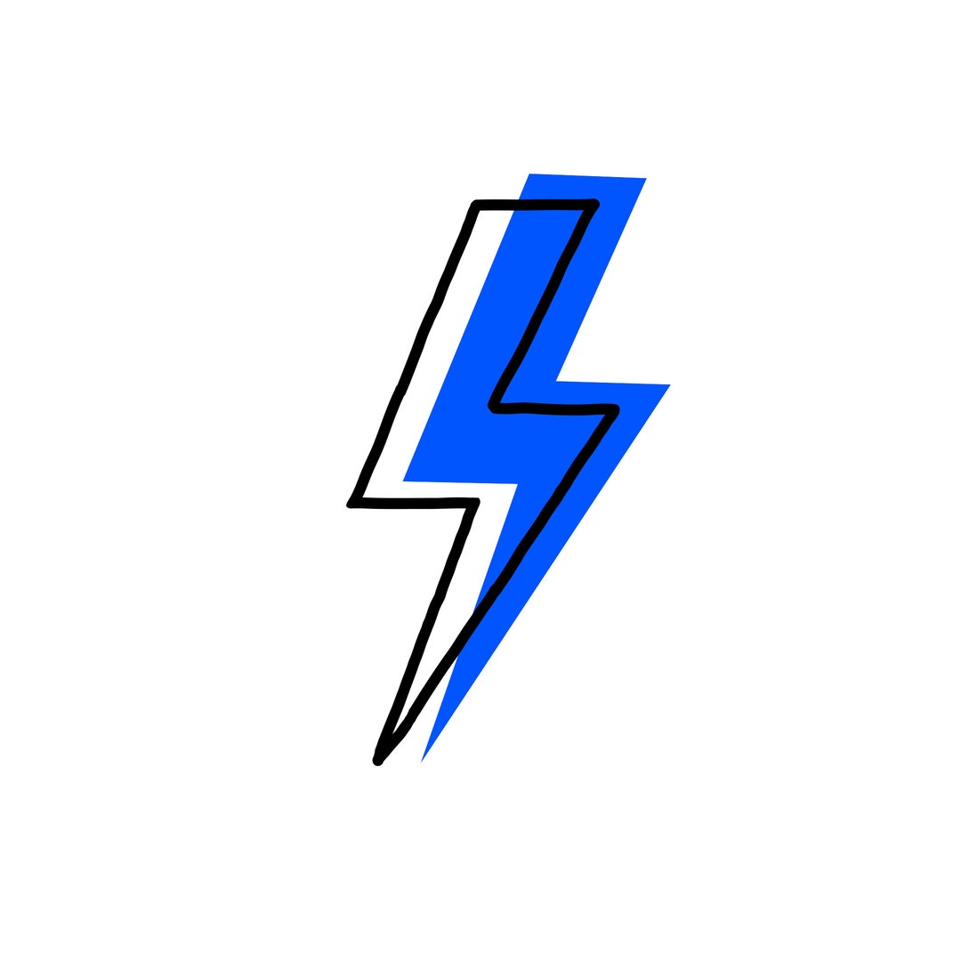 3D Comic Lightning Bolt, Blue, Hand Drawn - Etsy