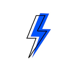 May include: A blue lightning bolt icon with a black outline.