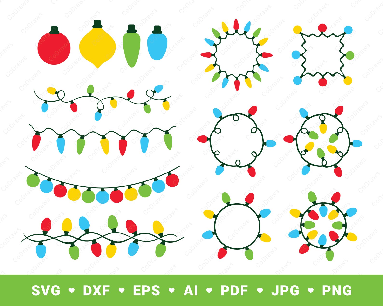 Christmas Lights SVG String Lights SVG Christmas Lights Etsy