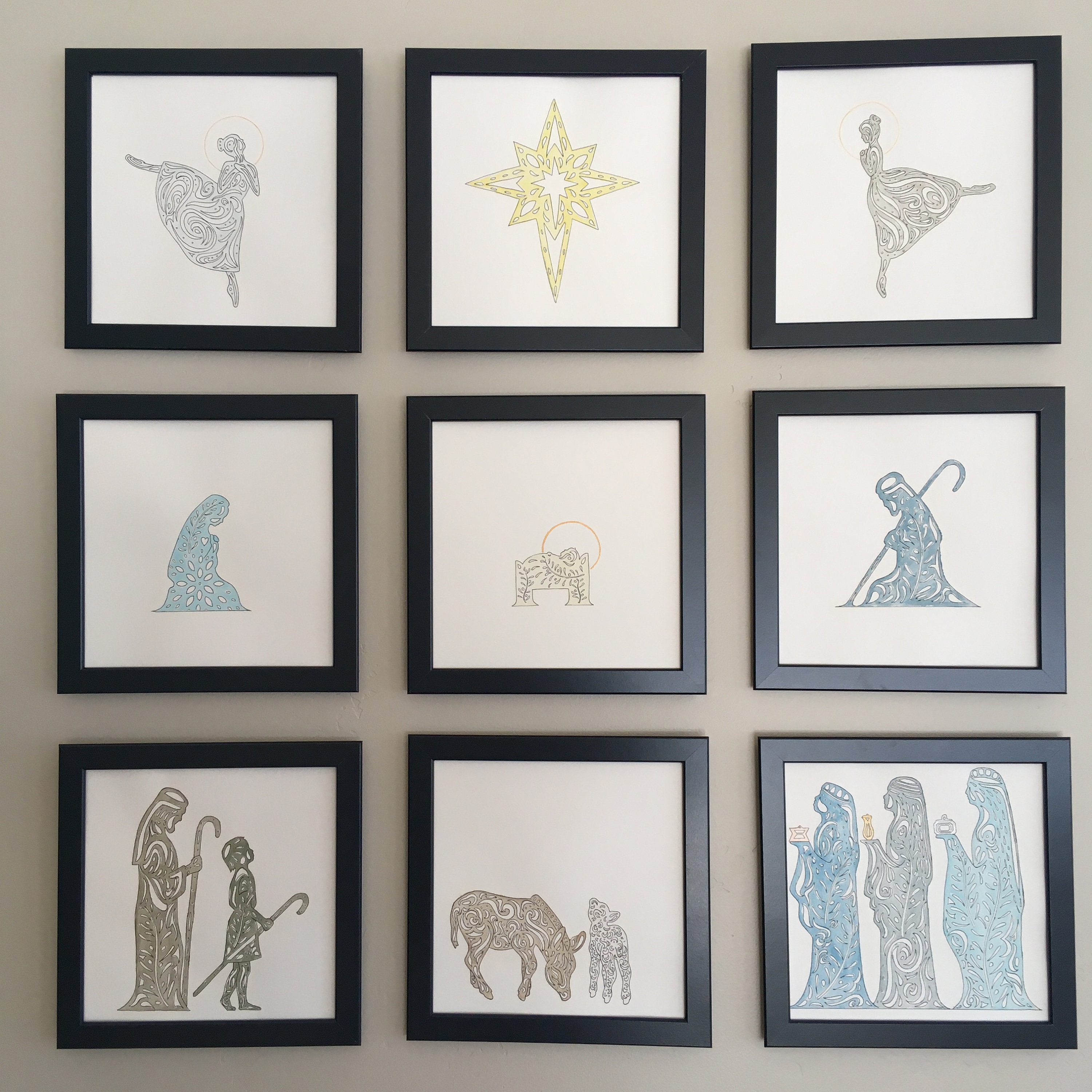 Minimalist Nativity Art Nativity Painting Watercolor Etsy