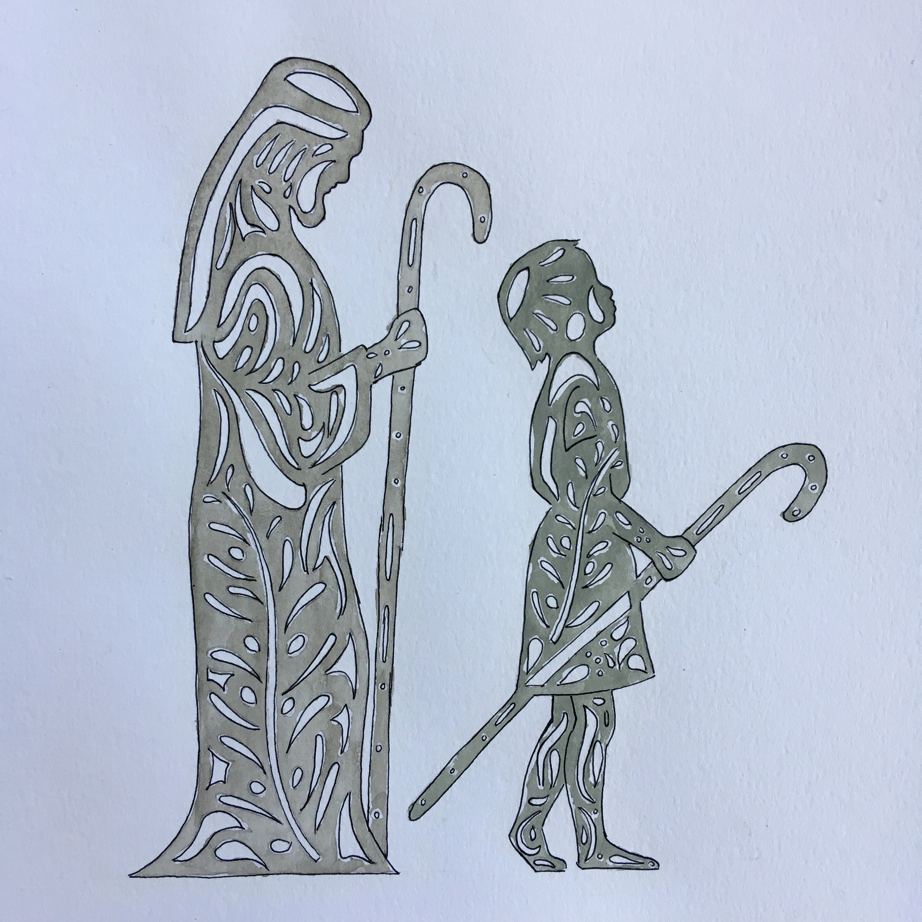 Minimalist Nativity Art Nativity Painting Watercolor Etsy