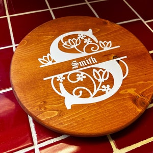 Low profile custom lazy Susan, wood lazy susan, custom wood lazy susan