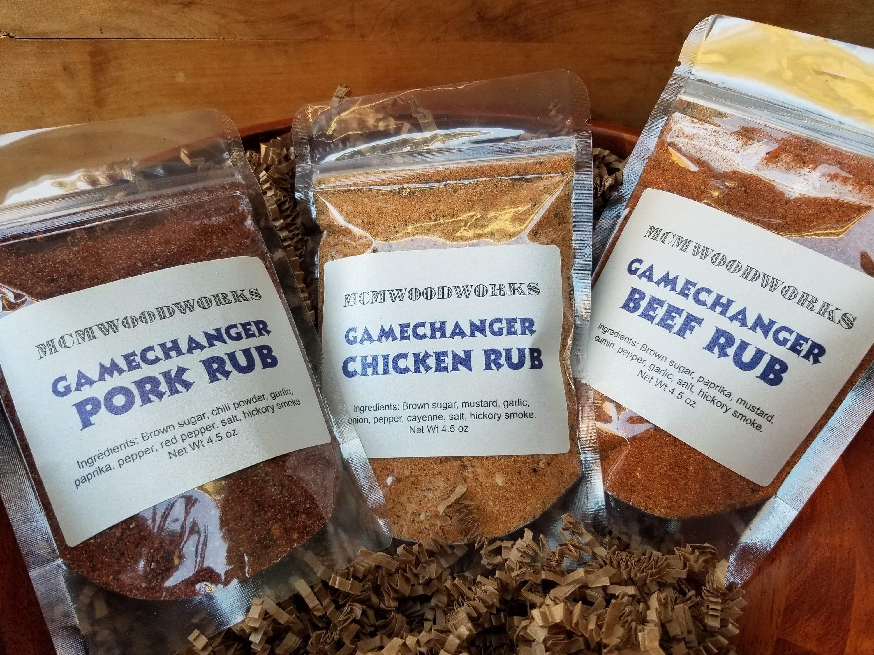 Meat Rub Gift Set, Beef Rub, Chicken Rub, Pork Rub, Spice Rub, Meat
