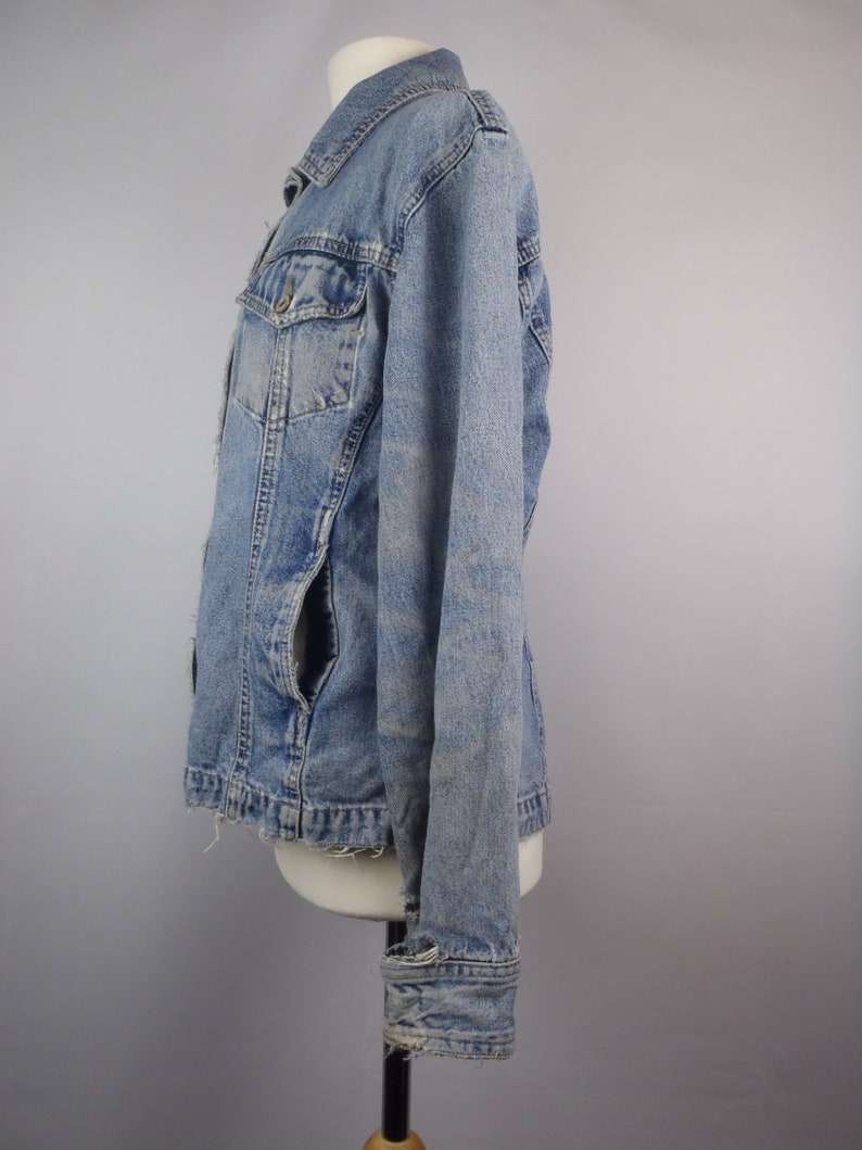 Vintage 1990s Gap Distressed Grunge Light Acid Wash Denim image 6