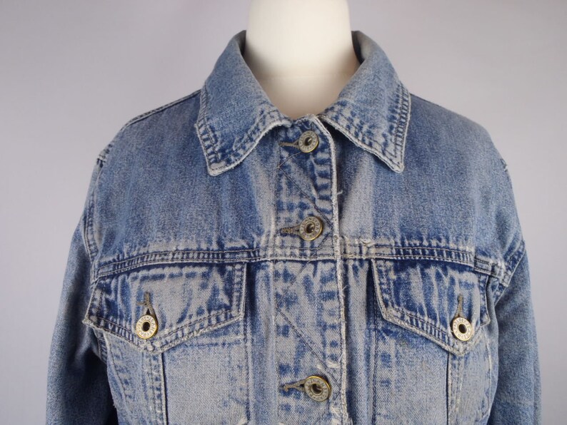 Vintage 1990s Gap Distressed Grunge Light Acid Wash Denim image 2