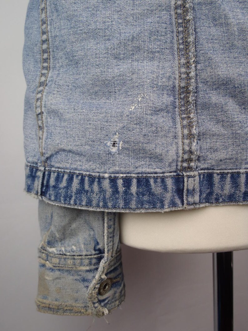Vintage 1990s Gap Distressed Grunge Light Acid Wash Denim image 5