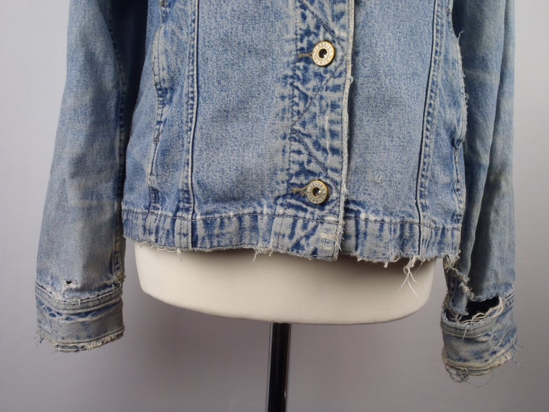 Vintage 1990s Gap Distressed Grunge Light Acid Wash Denim image 3