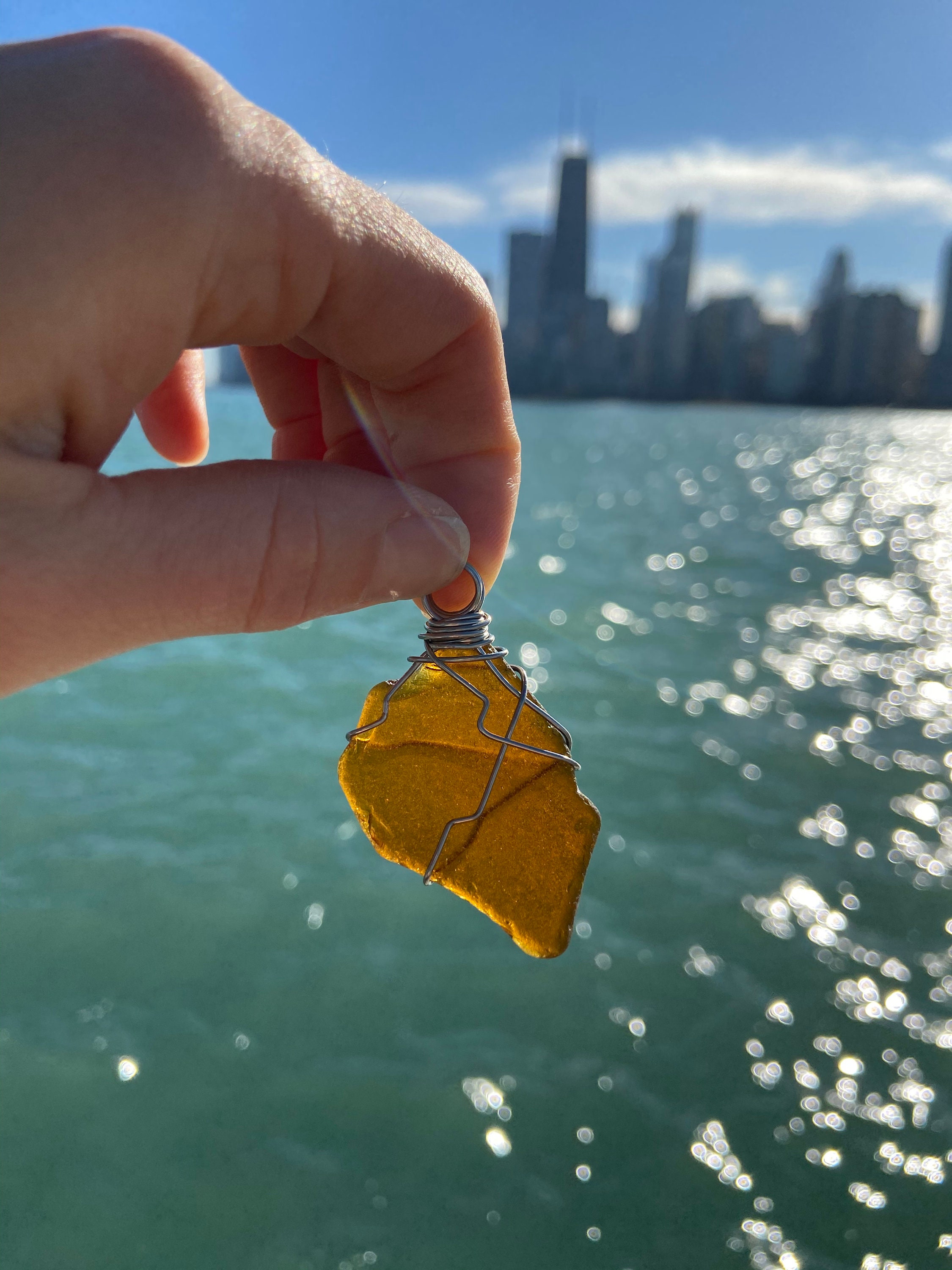 Genuine Sea Glass Necklace-clear Color Sea Glass-beach Glass