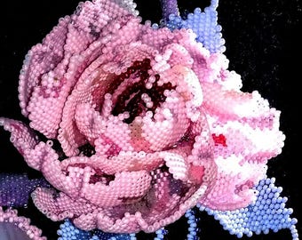 Beaded rose Tutorial, beading rose 3D, Beading pattern Seed bead rose ,Master class on beading Flower&#39;s patterns, Unusual beadwork 2 options