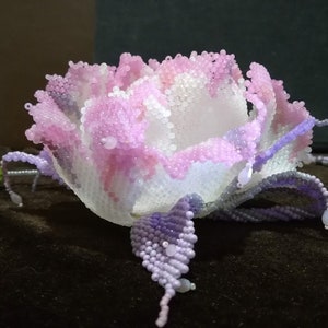 Beaded Rose Tutorial, DIY 3D Flower Pattern (PDF Download), English instruction. image 6