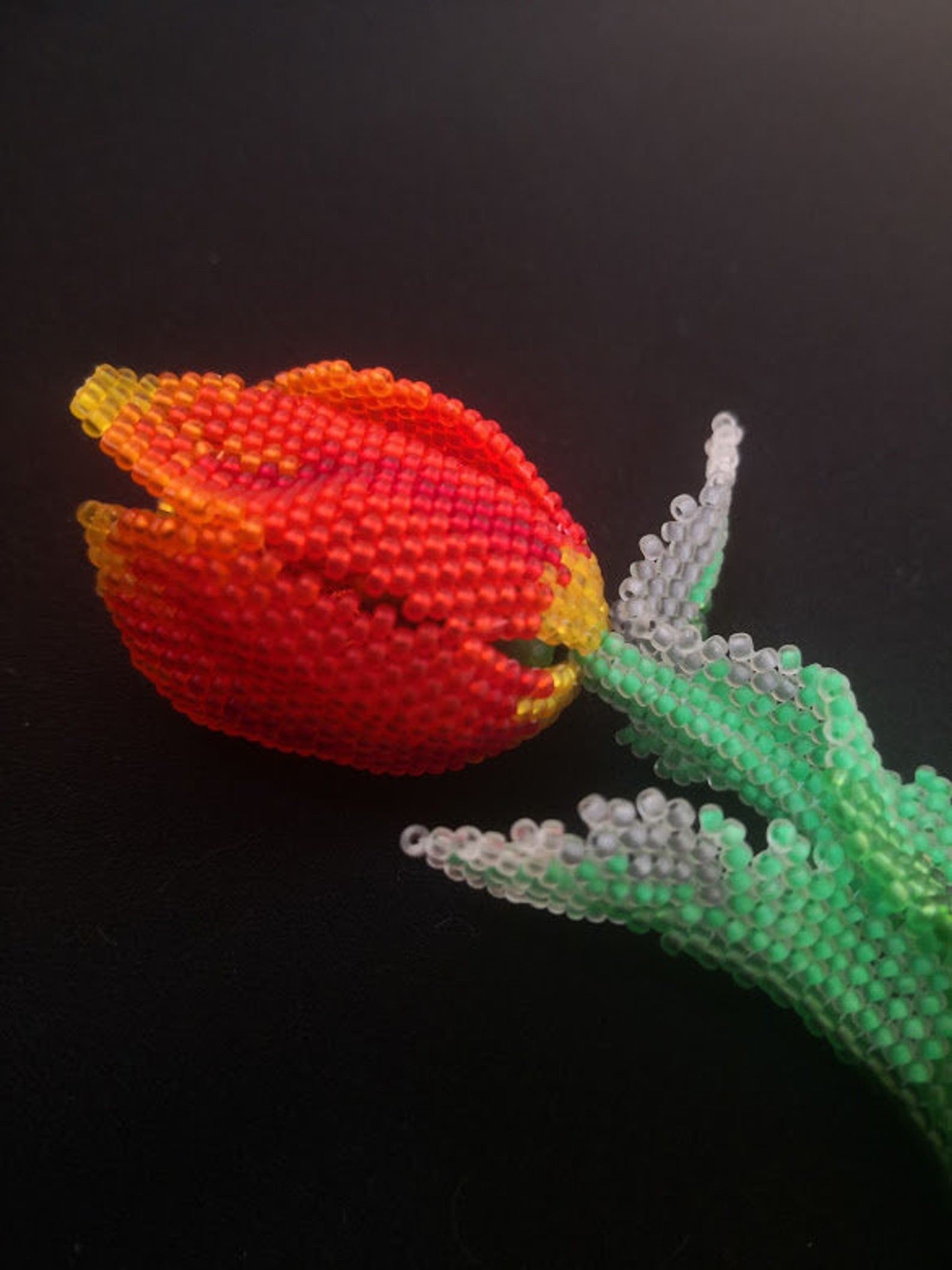 PDF Tutorial beading Tulip brooch. Beadwork Pattern Etsy