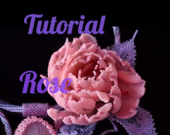 DIY beaded rose 3d,Tutorial a beading rose, flower Beaded,Birth flower,Master class on beading Flower's patterns, Unusual beadwork 2 options