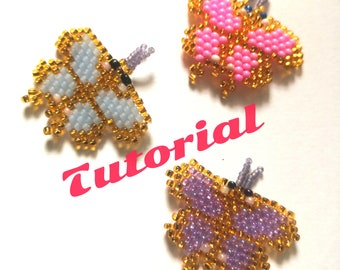 DIY butterfly Tutorial Peyote pattern for beading Butterfly Beaded pendant butterfly tutorial Intermediate level Step by step instruction