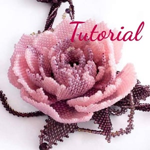 PDF Tutorial beading rose. Master class, patterns, photografias, the instruction en English. Colored computer schemes, free consultation.