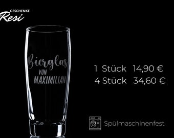 Beer glass personalized by engraving | Dishwasher safe | Ideal for dad, uncle & friends