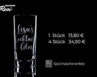 Personalisierbares Longdrinkglas | Gravur mit Wunschtext oder Name