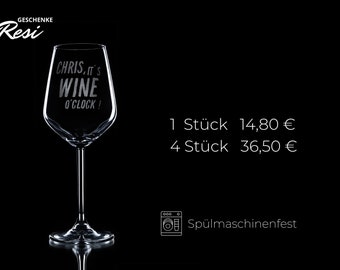 Weinglas personalsiert durch Gravur | spülmachinenfest | Wunschtext oder Name