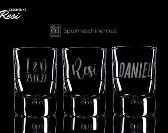 Shot glasses with personalized engraving | dishwasher safe | ideal guest gift