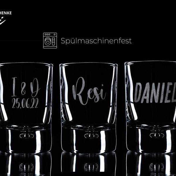 Schnapsgläser mit personalisierter Gravur | spülmaschinenfest | ideales Gastgeschenk