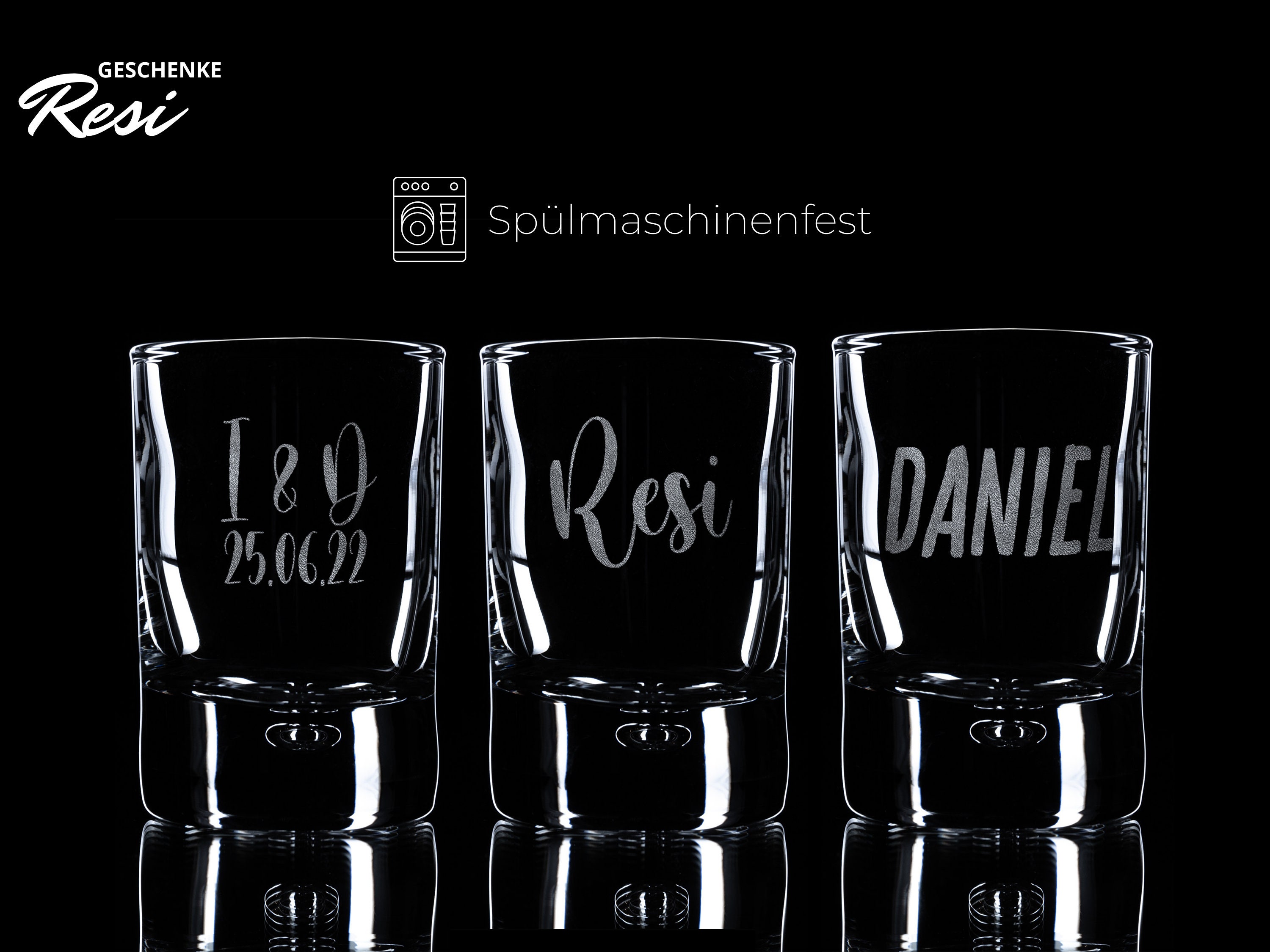 Shot glasses with personalized engraving | dishwasher safe | ideal guest gift