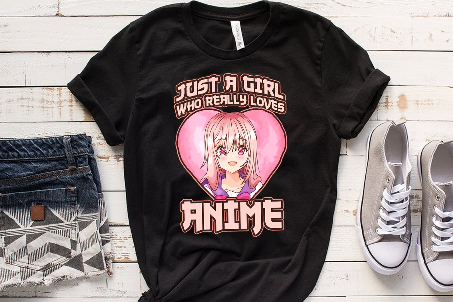 Just A Girl Who Really Loves Anime Girls Gift Kostuum T Shirt Etsy