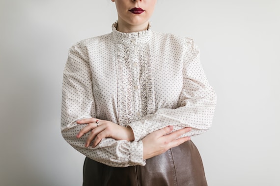 Vintage cotton blouse with laces Alpen Tracht Aust