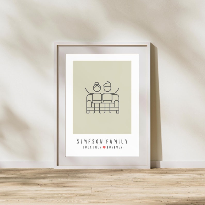 Custom Family Portrait Personalized Family Wall Art With Etsy