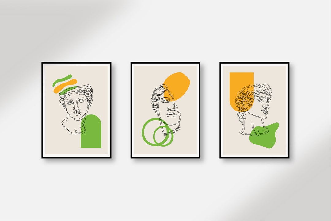 Set of 3 Ancient Greek Art Prints, Greek Mythology Wall Art