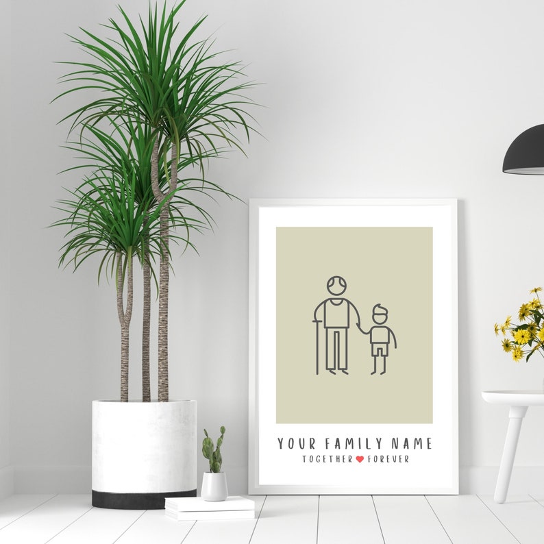 Custom Family Portrait Personalized Family Wall Art With Etsy