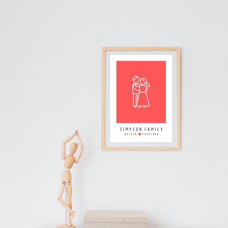 Personalized Family Art Print With Names Custom Family Wall Etsy