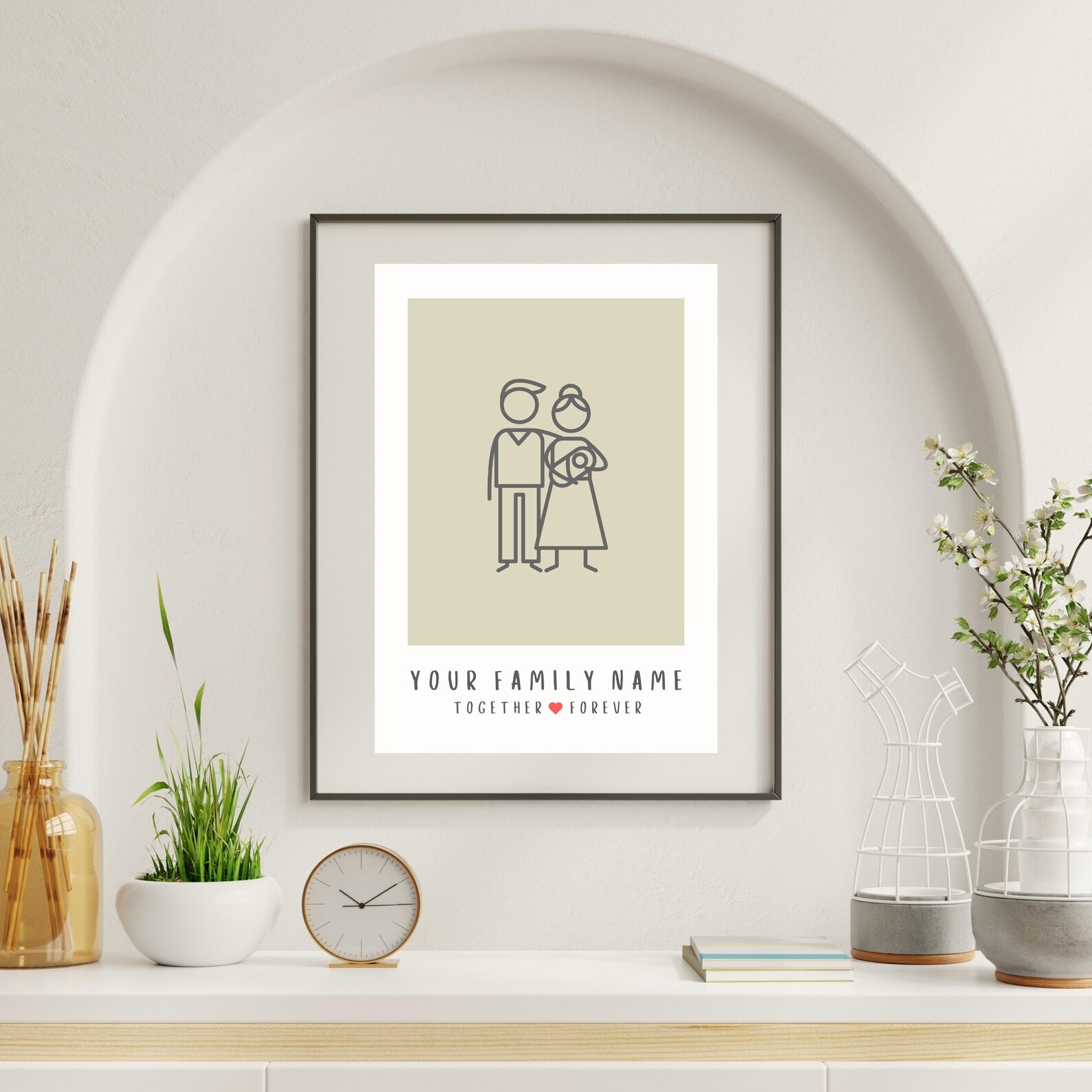 Custom Family Portrait Personalized Family Wall Art With Etsy