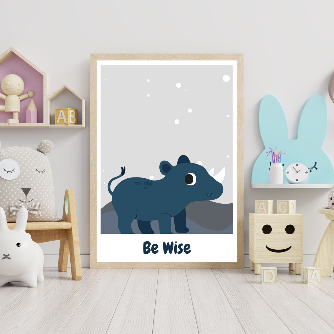 Digital Download, Printable Set of 5 Animal Nursery Wall Art Prints ...