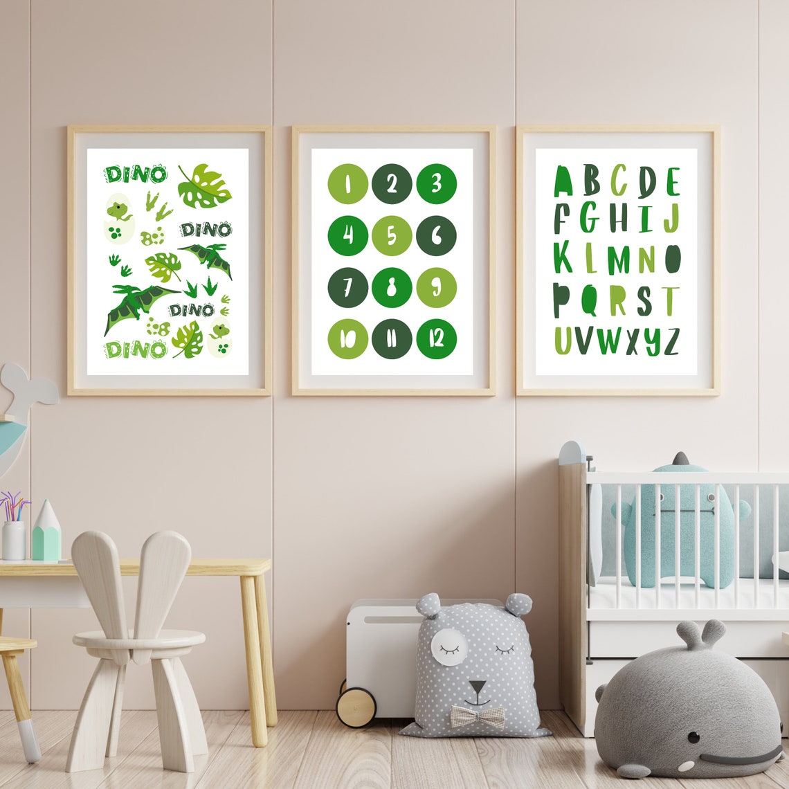 Dinosaur Art Prints, 12 Poster Bundle, Kids Dino Art, Nursery Prints, T ...