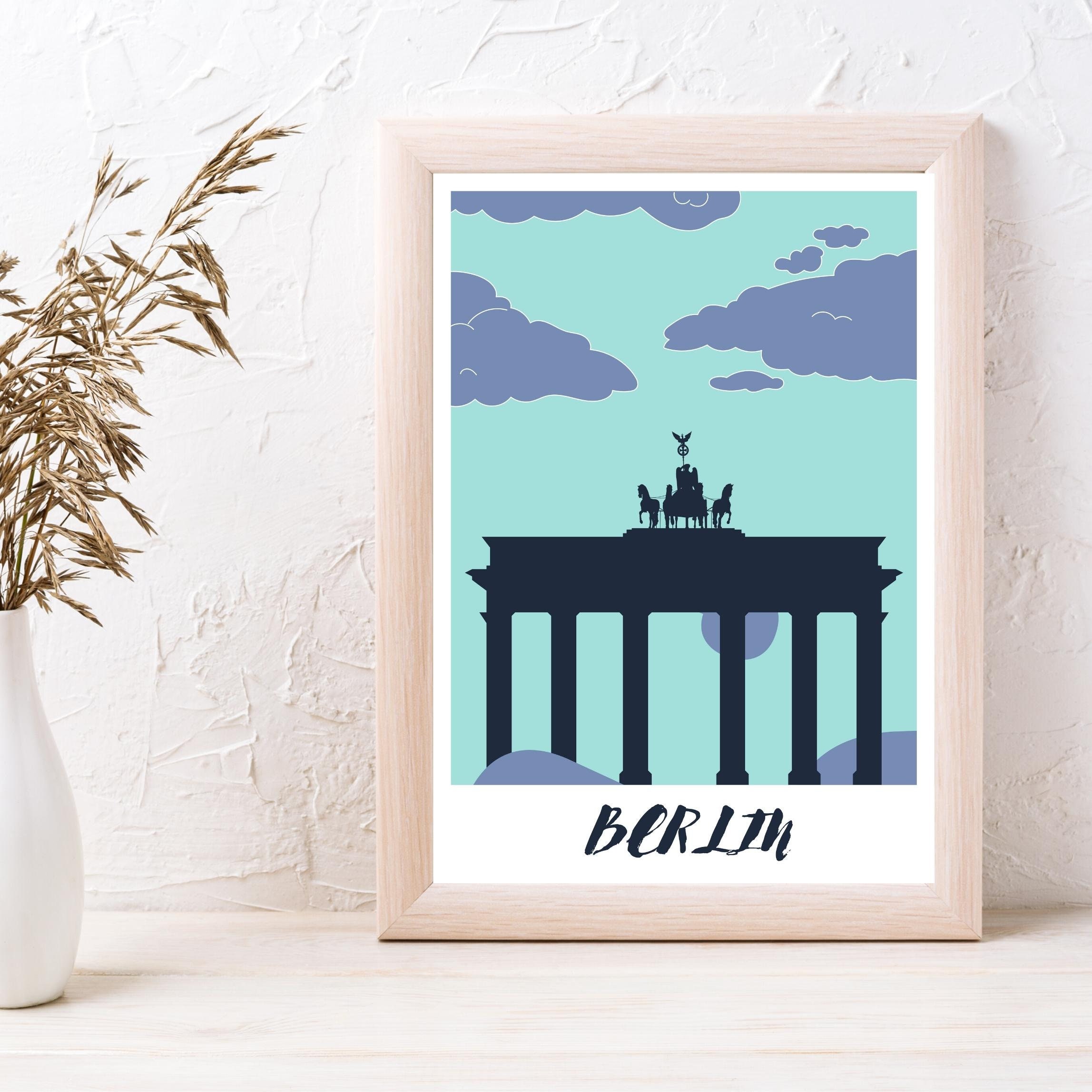 Berlin Art Print, Germany Print Cityscape, Brandenburg Gate Poster ...