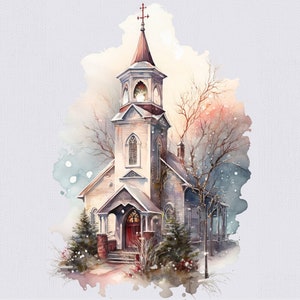 Winter Church Clip Art, Church Clip Art, Winter Clip Art, Christmas ...