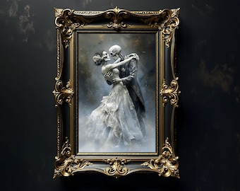 Skeletons Dancing Wall Art, Matte Vertical Posters, Halloween Wall Art, Halloween Indoor Decoration, Spooky Wall Art,