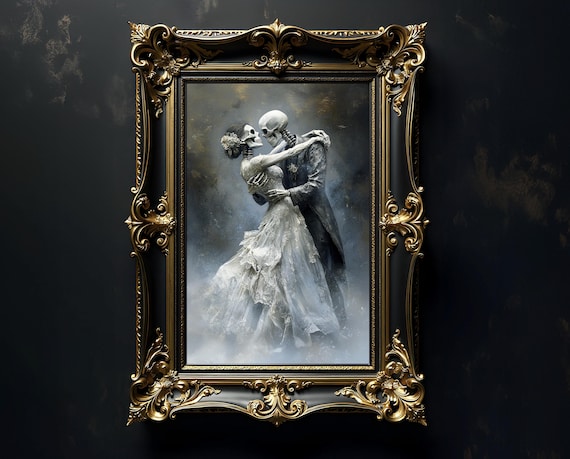 Skeletons Dancing Wall Art, Matte Vertical Posters, Halloween Wall Art, Halloween Indoor Decoration, Spooky Wall Art,