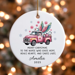 Merry Christmas Ornament, Personalized Nurse Christmas Ornament, Personalized Nurse Ornament, Nurse Ornament, Nurse Thank You Ornament,