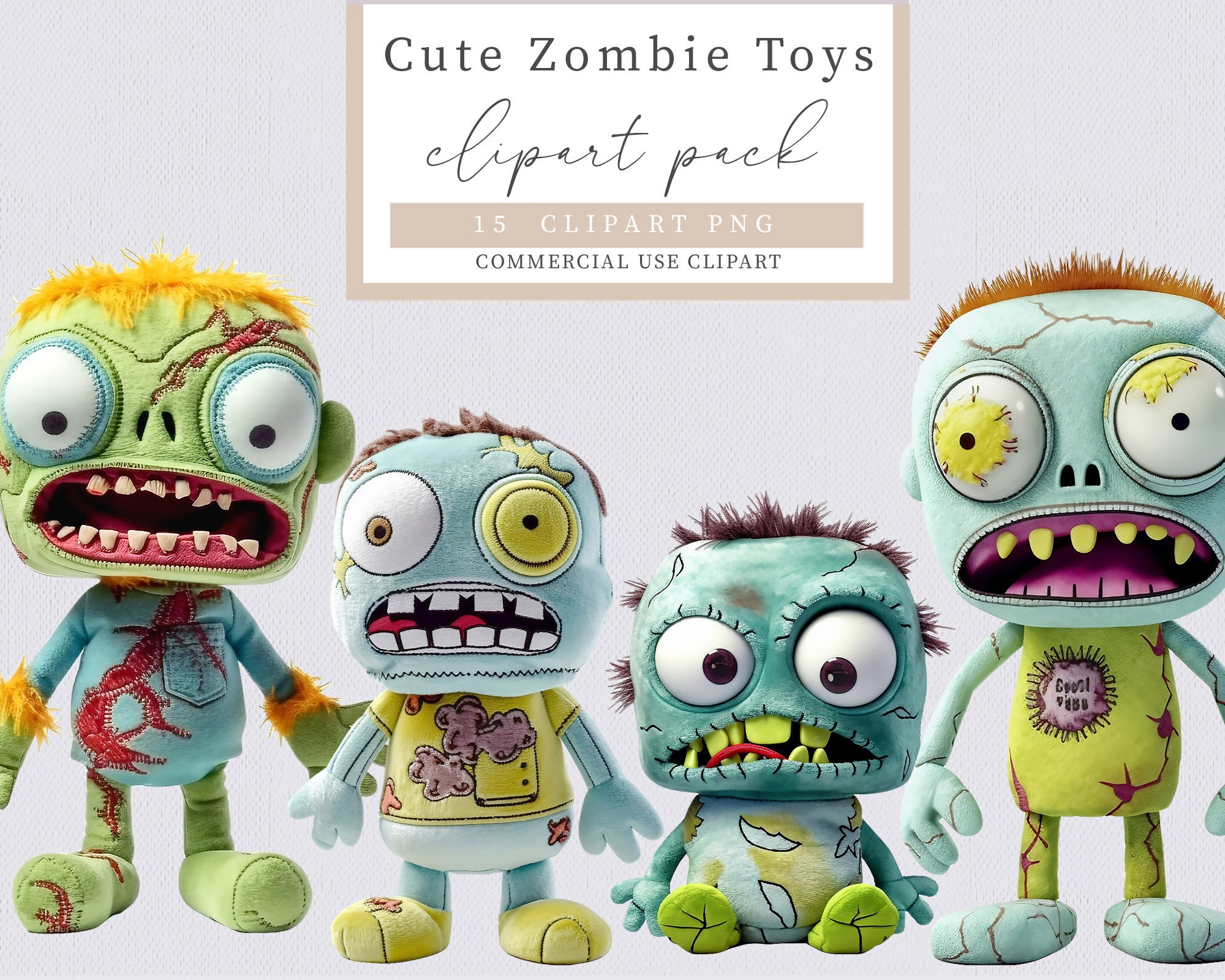 Zombie Toy Plush Clipart, Zombie Clipart, Toy Clipart, Halloween