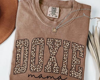 Comfort Colors, Leopard Dachshund Mama Shirt, Dachshund Mama Shirt, Dog Lover Gift, Dachshund Mama gift, Dachshund Gift, Doxie Mama Shirt