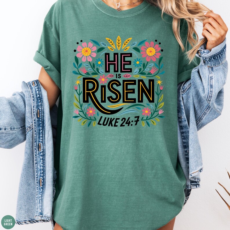 Comfort Colors He is Risen Shirt, Easter Shirt, Spring Short, He is ...