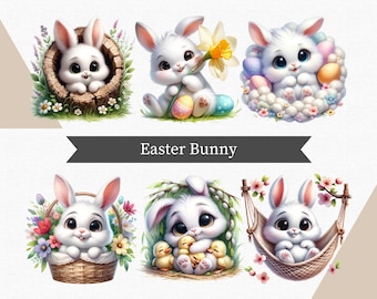 Easter baby bunny clipart, Bunny clipart, Easter clipart, Baby bunny clipart, Watercolor clipart, Animals clipart