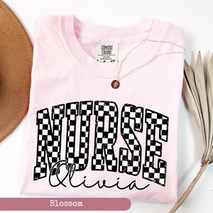 Comfort Colors® Checkered Nurse Shirt, Retro Nurse Shirt, Gift for Nurse, RN Shirt, Registered Nurse Shirt, New Nurse Graduation Gift image 8
