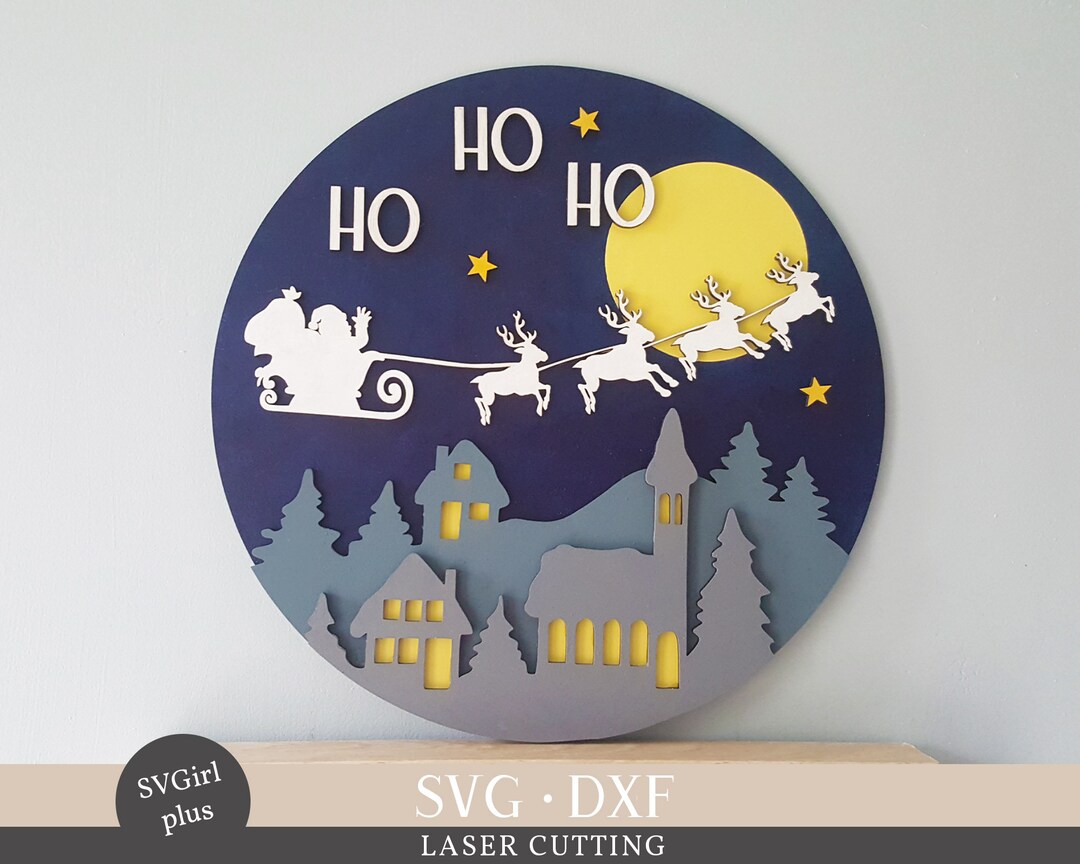 Christmas Sign Lase File Christmas Door Sign Laser Christmas Etsy