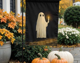 Ghost Garden Flag, Garden & House Banner, Halloween Garden Flag, Halloween Fall Outdoor Decor, Kids Playground Flag,