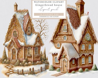 Gingerbread house clipart, Christmas clipart, Gingerbread clipart, Holiday clipart, Winter clipart,