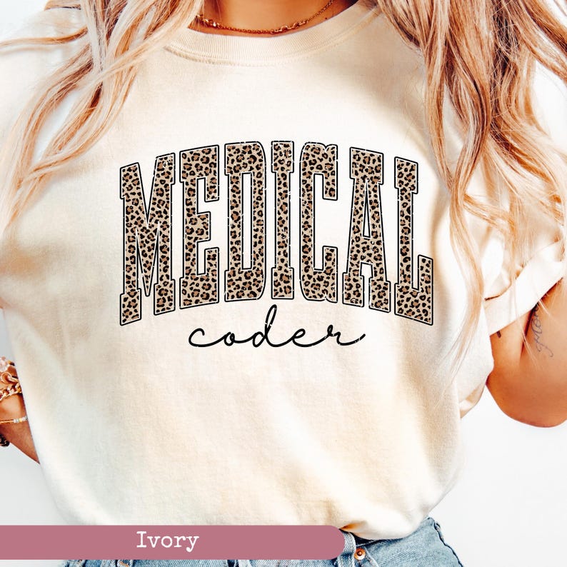 Comfort Colors®, Leopard Medical Coder Shirt, Medical Scribe Shirt, Medical Assistant Shirt, Medical Student Gift, Medical Worker Gift, image 6