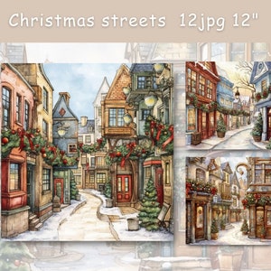 Christmas streets, Christmas, Holiday Junk journal , Card making,