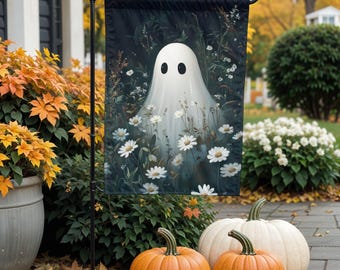 Ghost Garden Flag, Halloween Garden Flag, Garden & House Banner, Halloween Fall Outdoor Decor, Kids Playground Flag,