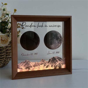 Custom Moon, Phases LED Frame Light, Birth Moon Night Light, Gifts for ...